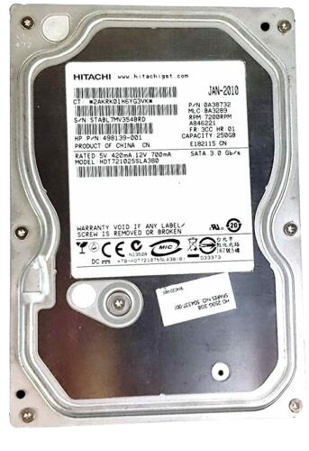 90日保証 再生品 Hitachi 3 5 SATA HDD Hard Drive 250 GB