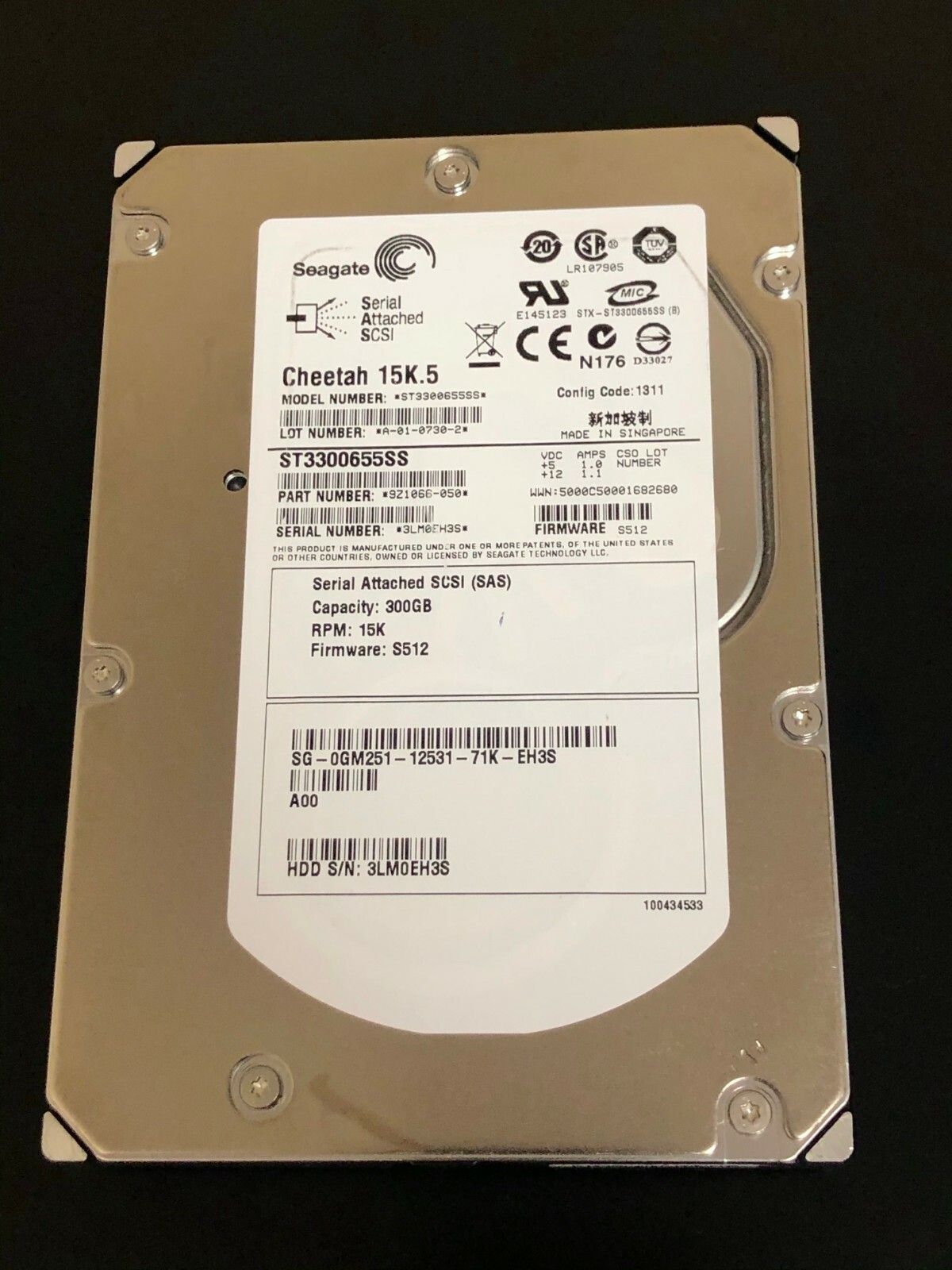 90日保証 再生品 Dell 300 GB 3 G 15 K 3.5 SAS GM 251 0 HDD Hard Drive