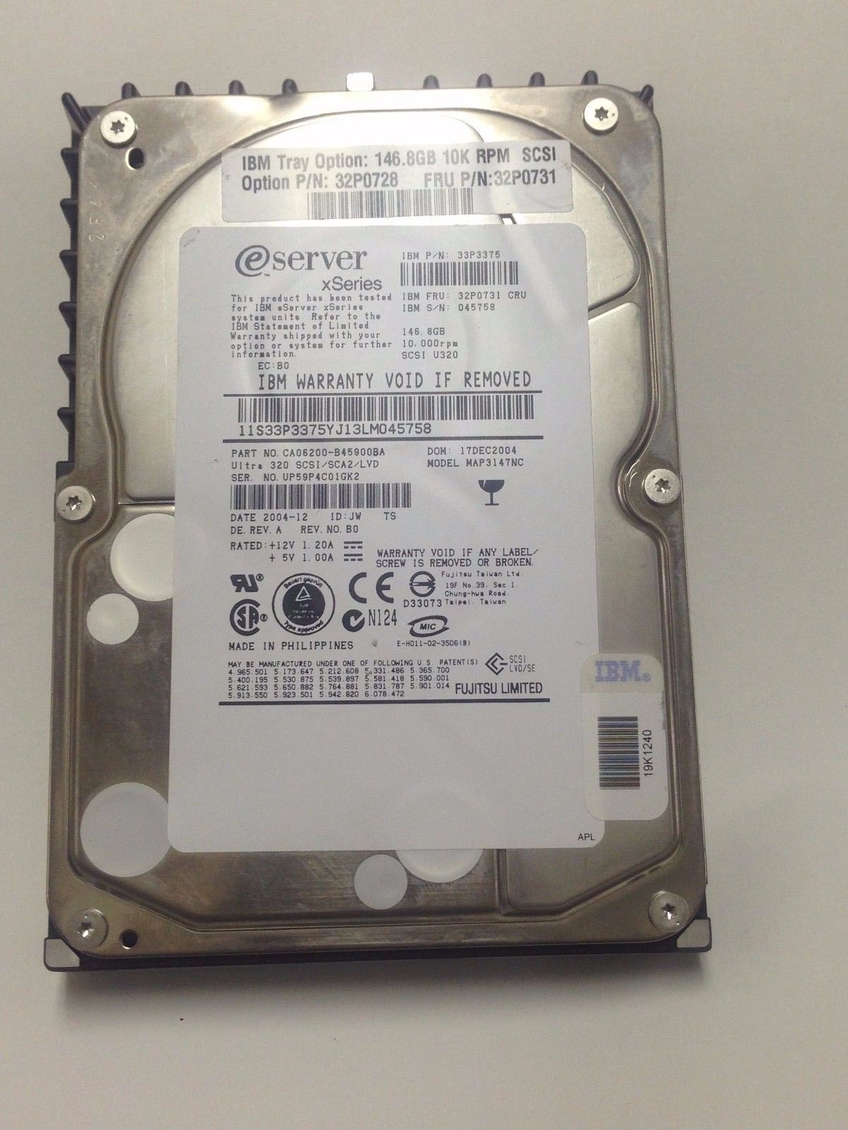 90日保証 再生品 IBM 32 P 0731 146 GB 10 K 3 5 SCSI HDD Enterprise Server Hard Drive Ultra 320