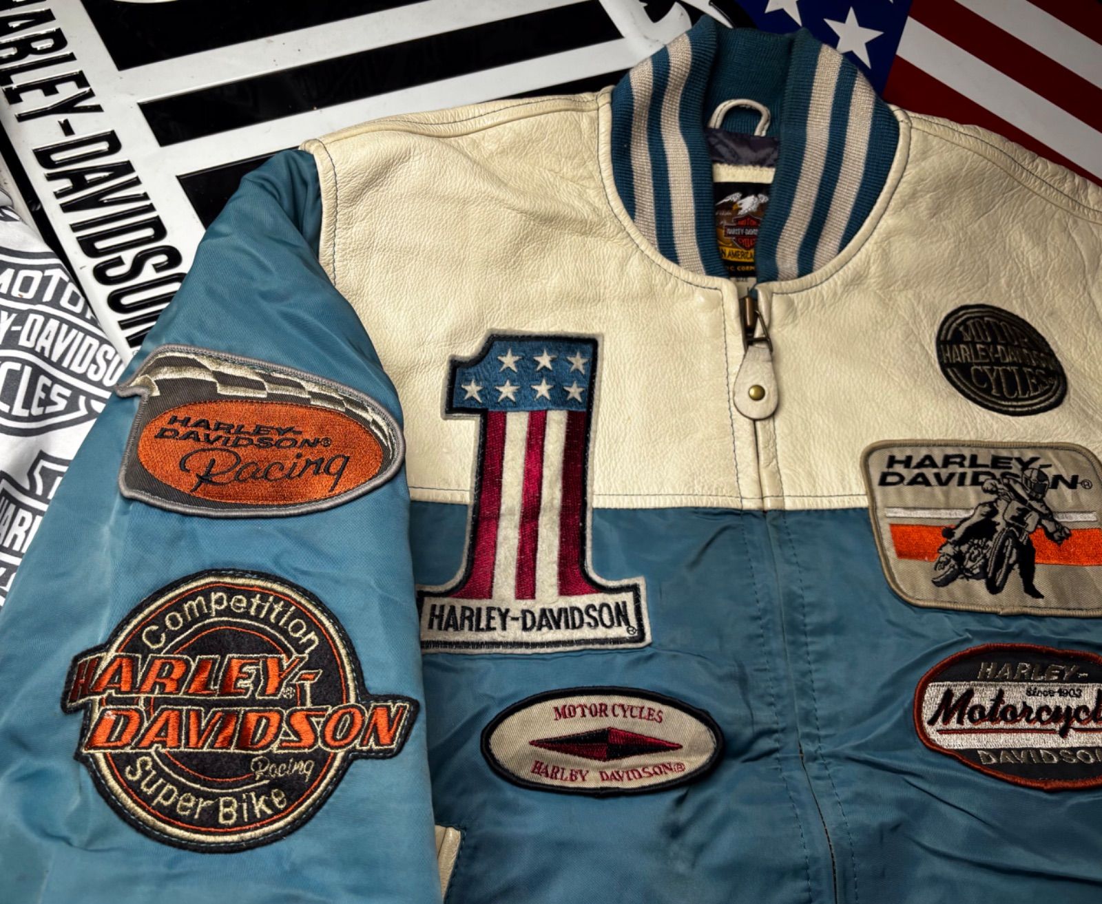 ⭐️稀な美品！ハーレーダビットソン非常にレアなヴィンテージレザー