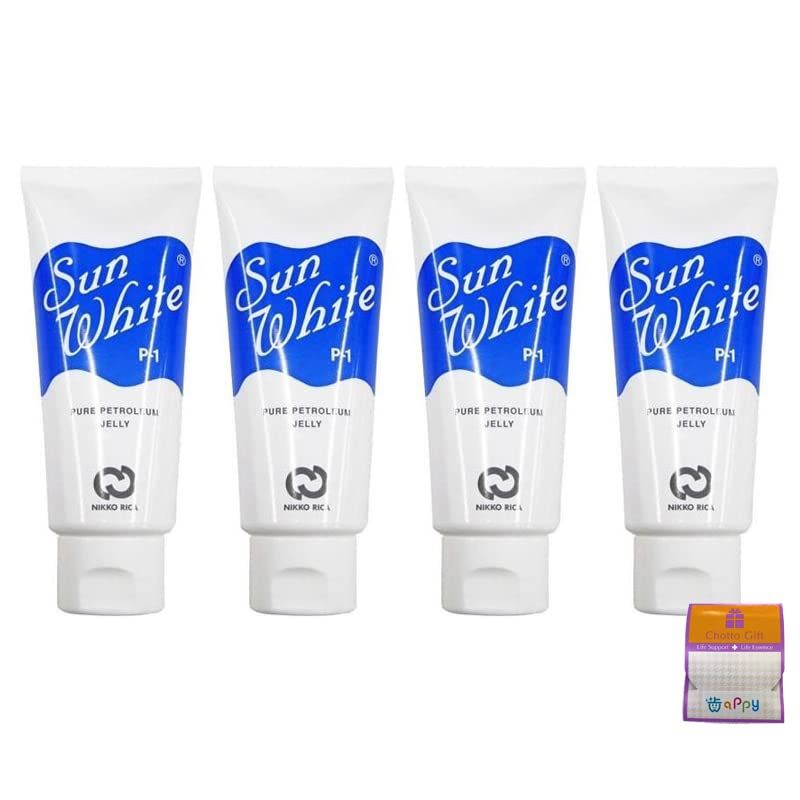 得価，人気SALE 【4個セット】サンホワイトP-1（白色ワセリン）チューブ 50g×4個 ちょっとギフト付 洗顔料