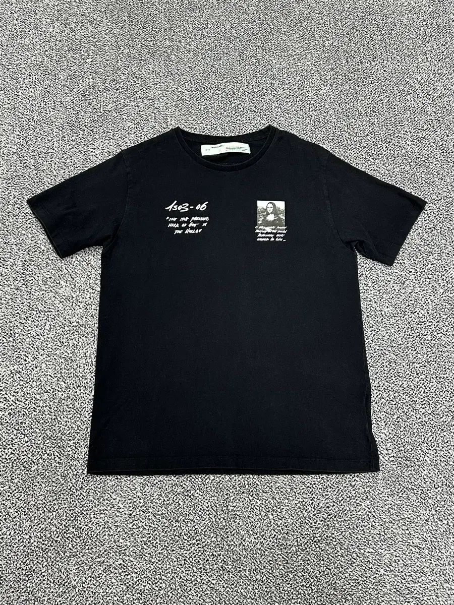 オフホワイト メンズ100 モナリザ プリンティング 半袖 Tシャツ