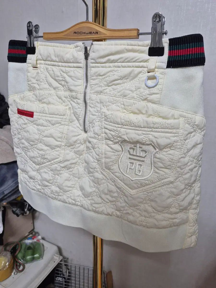 パーリーゲイツ キルティング ミニスカート アイボリー 1
