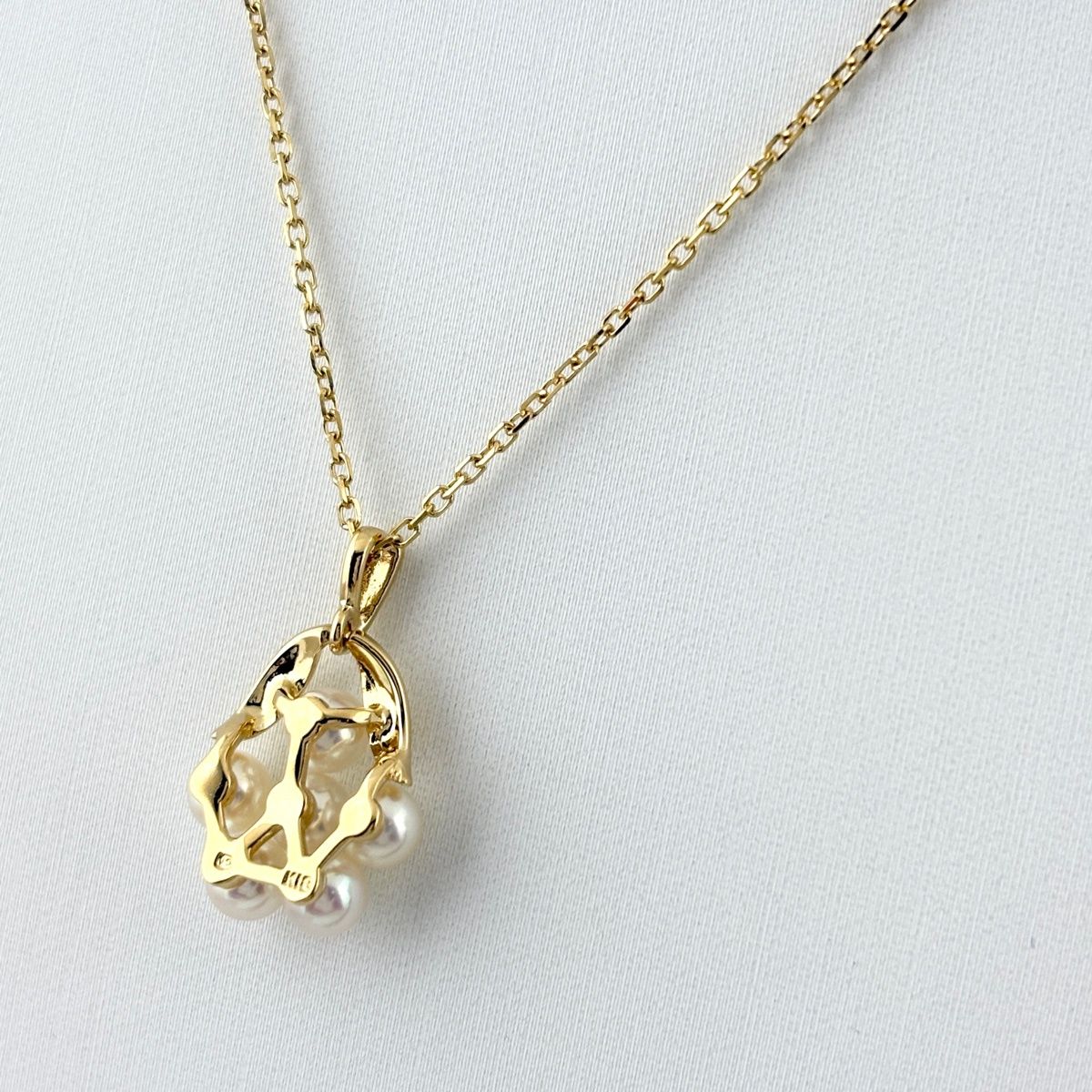 ミキモト パール デザインネックレス YG イエローゴールド 真珠 ネックレス K 18 レディース