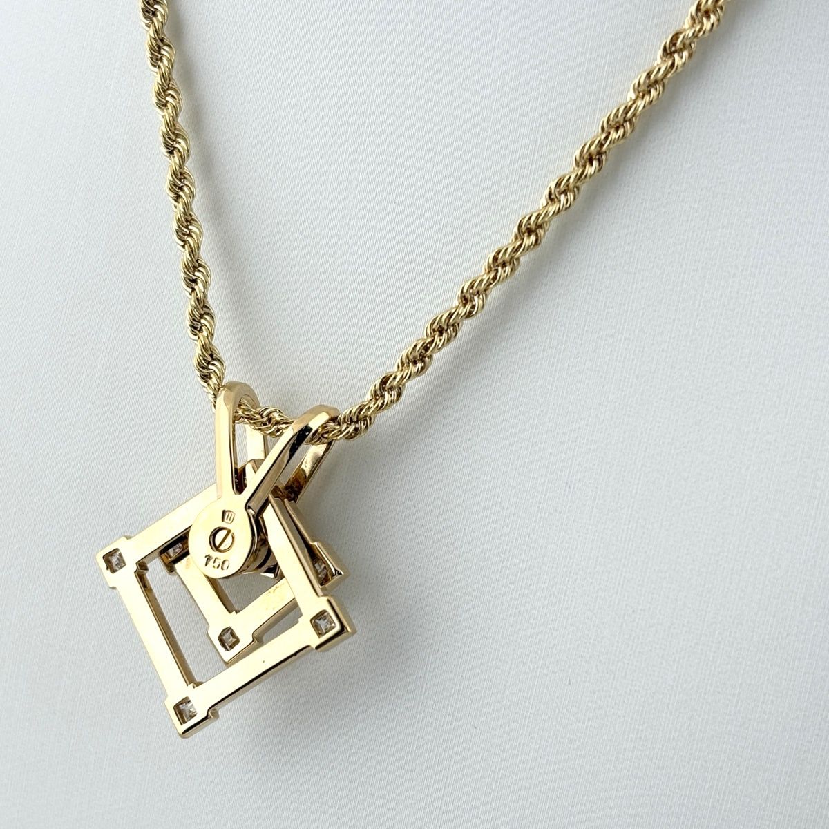 ウォルサム WALTHAM メレダイヤ デザインネックレス YG イエローゴールド ペンダント ネックレス 750 ダイヤモンド レディース