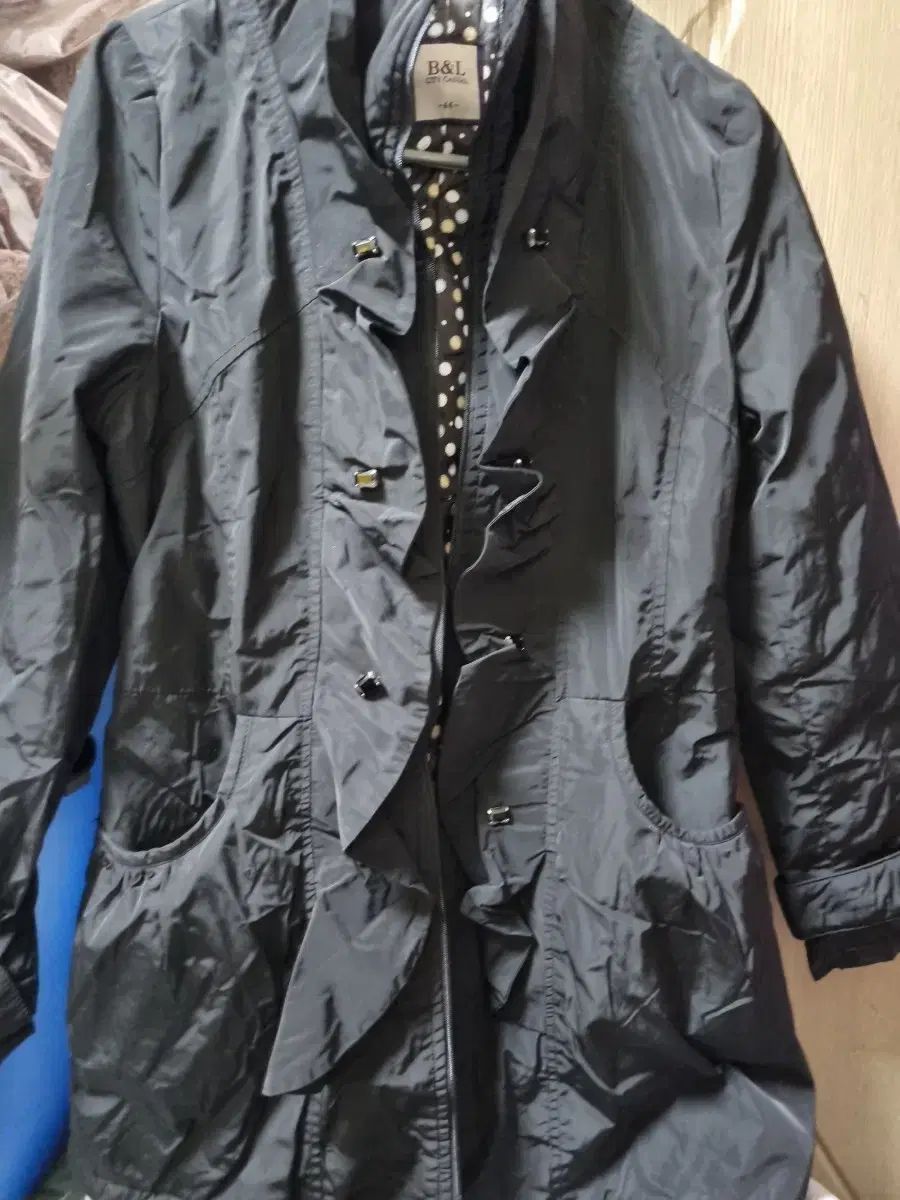 B-L レディース ブラック ロングコート 66