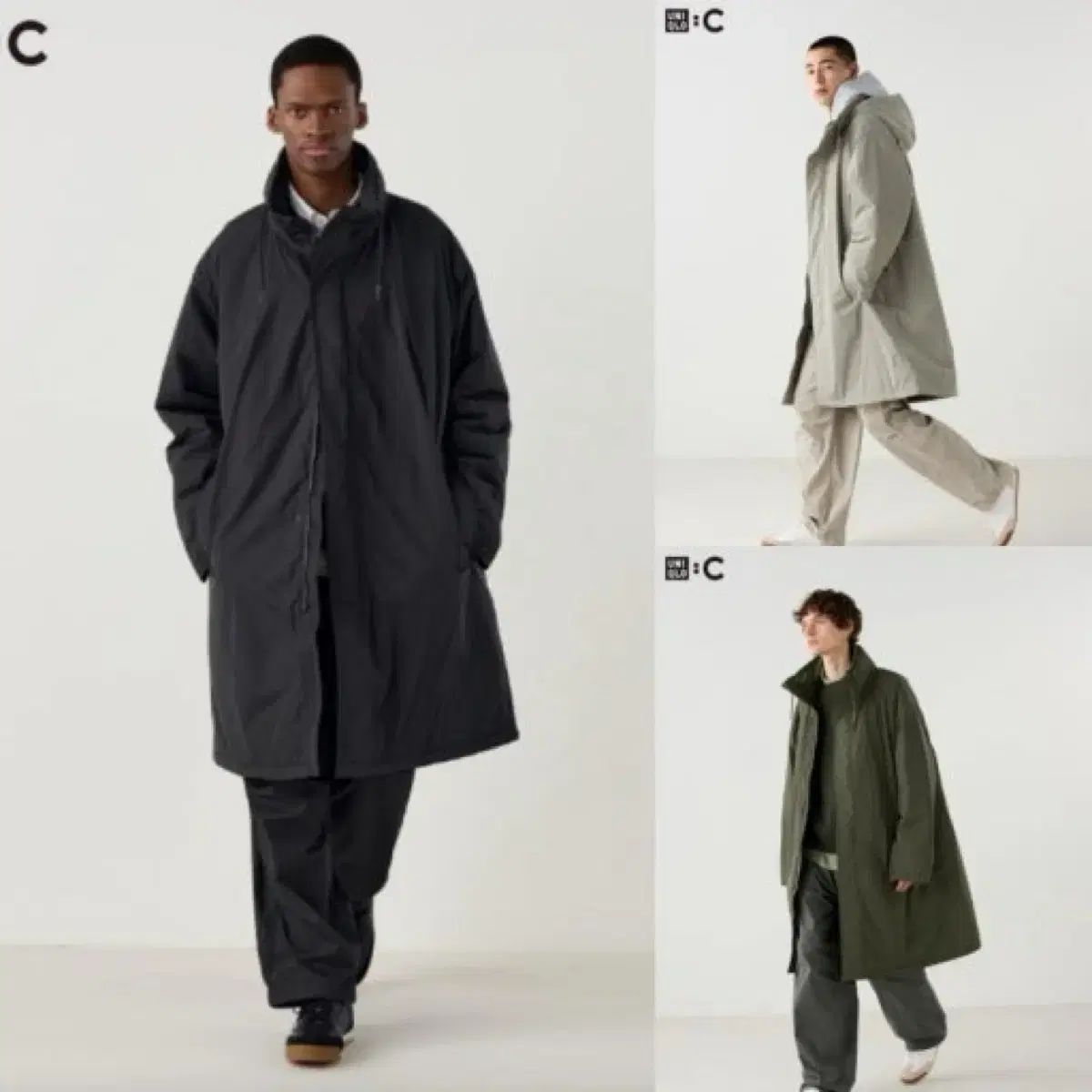 ユニクロC フードコート ブラック L