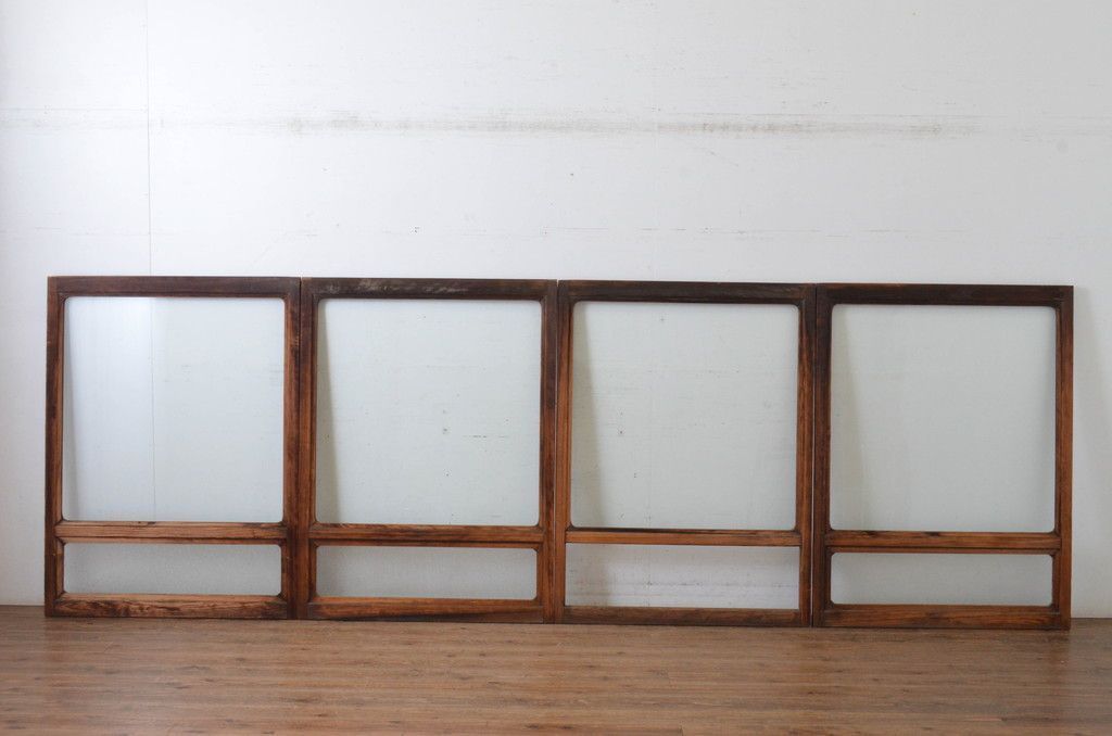 現状販売 窓 セット アンティーク建具 シンプル 引き戸 ガラス戸 レトロ 4～7営業日前後で発送 修理加工希望の方3ヶ月程で発送 R-065259