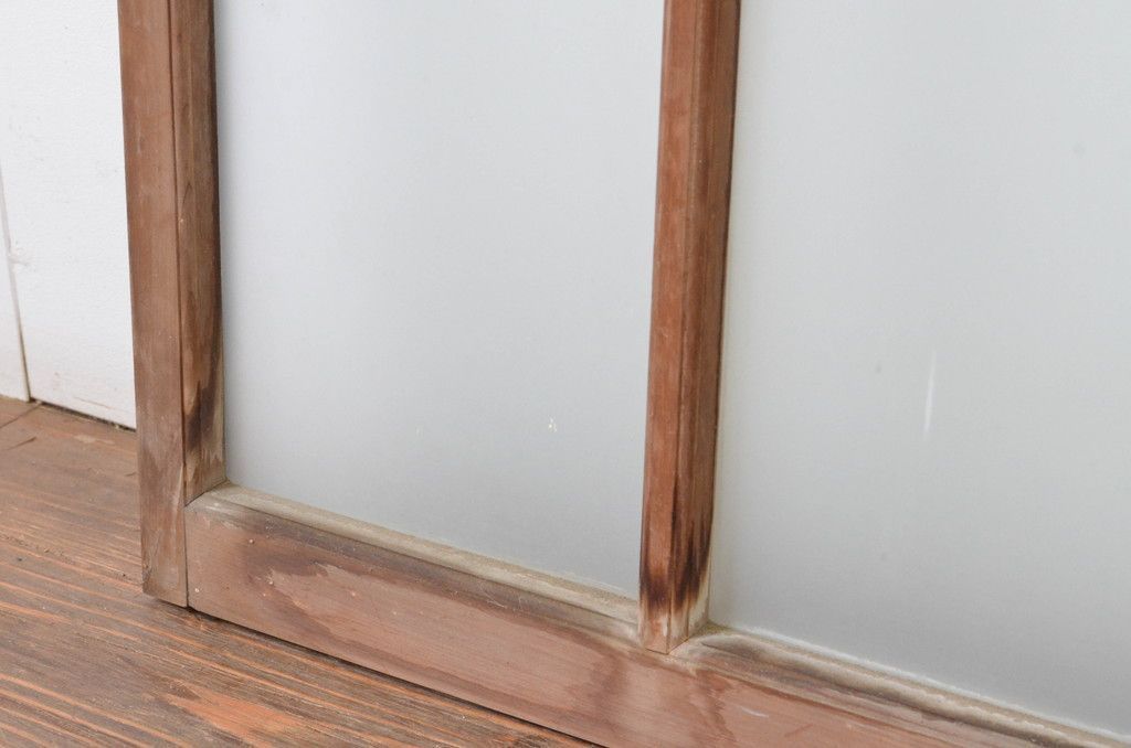  現状販売 ガラス窓 セット アンティーク建具 上手物 面取り桟 ガラス戸 引き戸 4～7営業日前後で発送 修理加工希望の方3ヶ月程で発送 R-065260 サッシ 窓 住宅設備