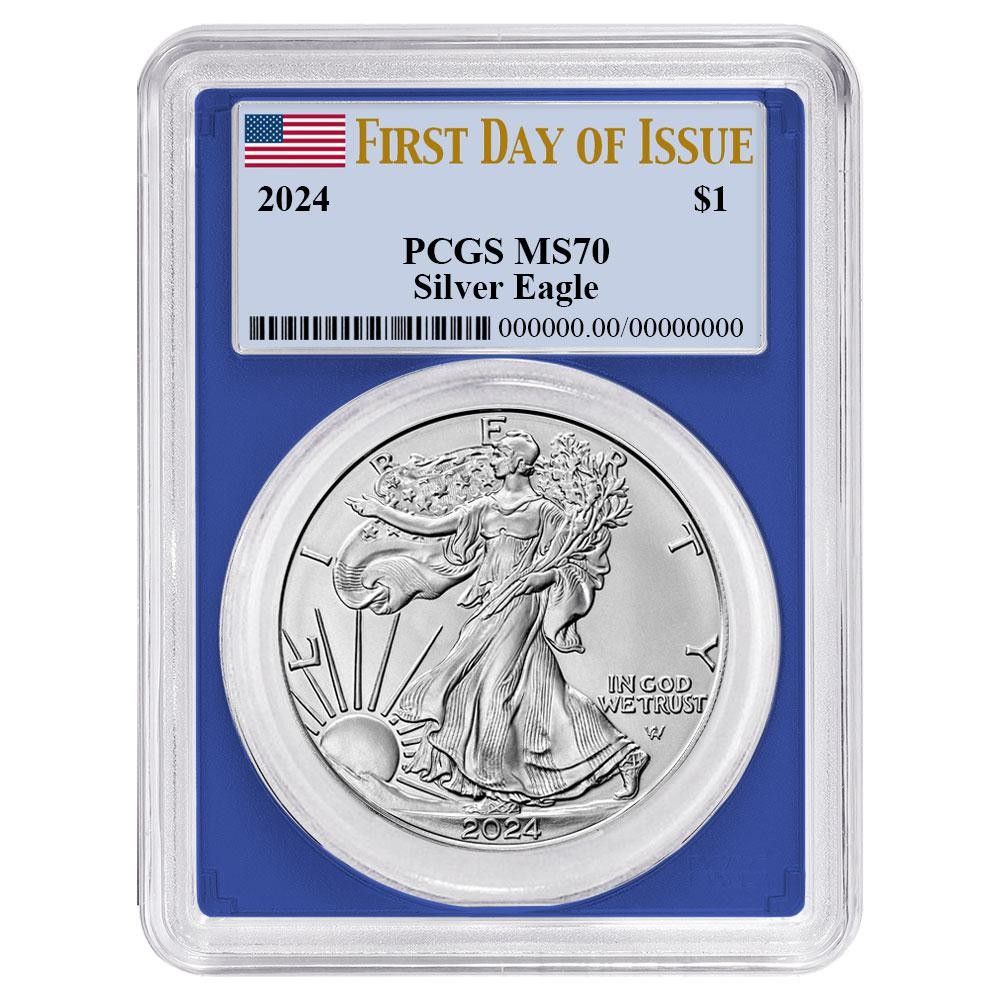 2024年 1ドル 1オンス アメリカンシルバーイーグル PCGS MS70 FDI