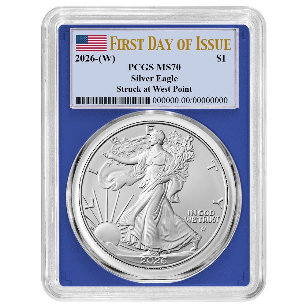 2026年 (W) $1 1オンス アメリカン シルバー イーグル PCGS MS70 FDOI