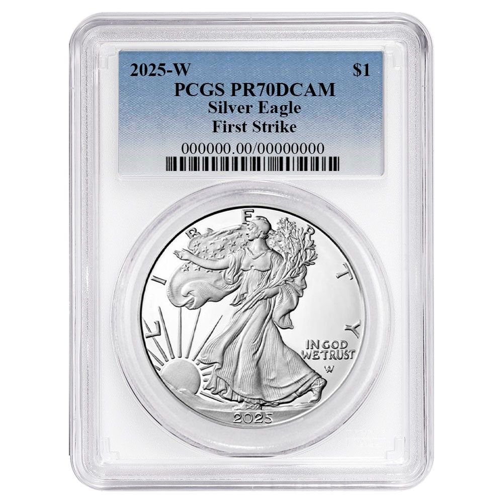 2025-W 1 1オンス プルーフ アメリカンシルバーイーグル PCGS FS ブルーラベル ホワイト