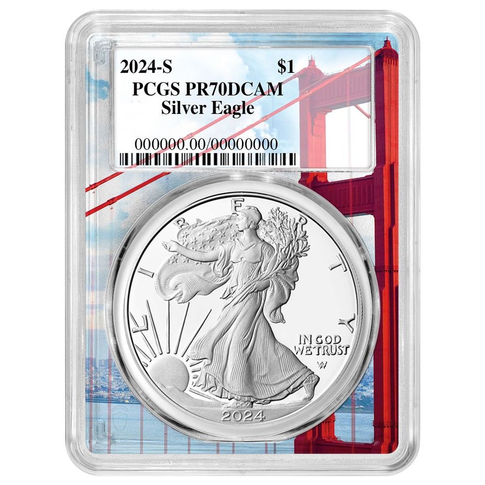 アメリカ　イーグル銀貨　２０１８年　PCGS PR70DCAM 2024-W プルーフ 1ドル アメリカン シルバー イーグル コングラチュ