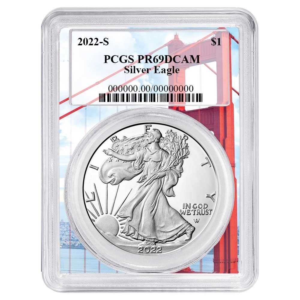 2025 S 1 1オンス プルーフ アメリカン シルバー イーグル PCGS ゴールデンゲートフレーム