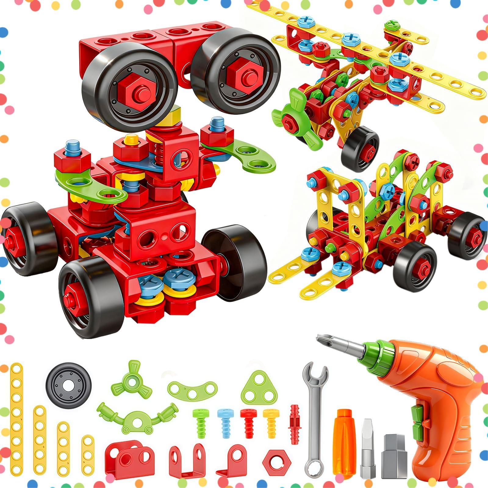 在庫セール】288点 知育玩具 ネジ 電動ドリルおもちゃ DIYままごと遊び