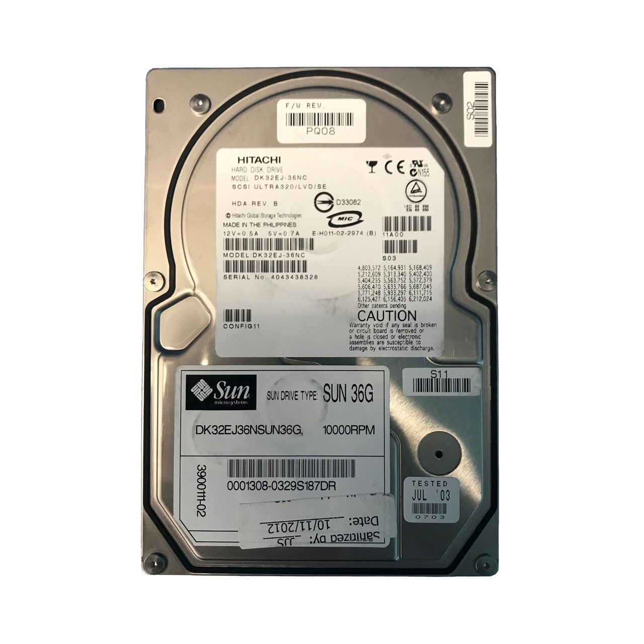 90日保証 再生品 DK 32 EJ 36 NC Hitachi Ultrastar Hard Drive