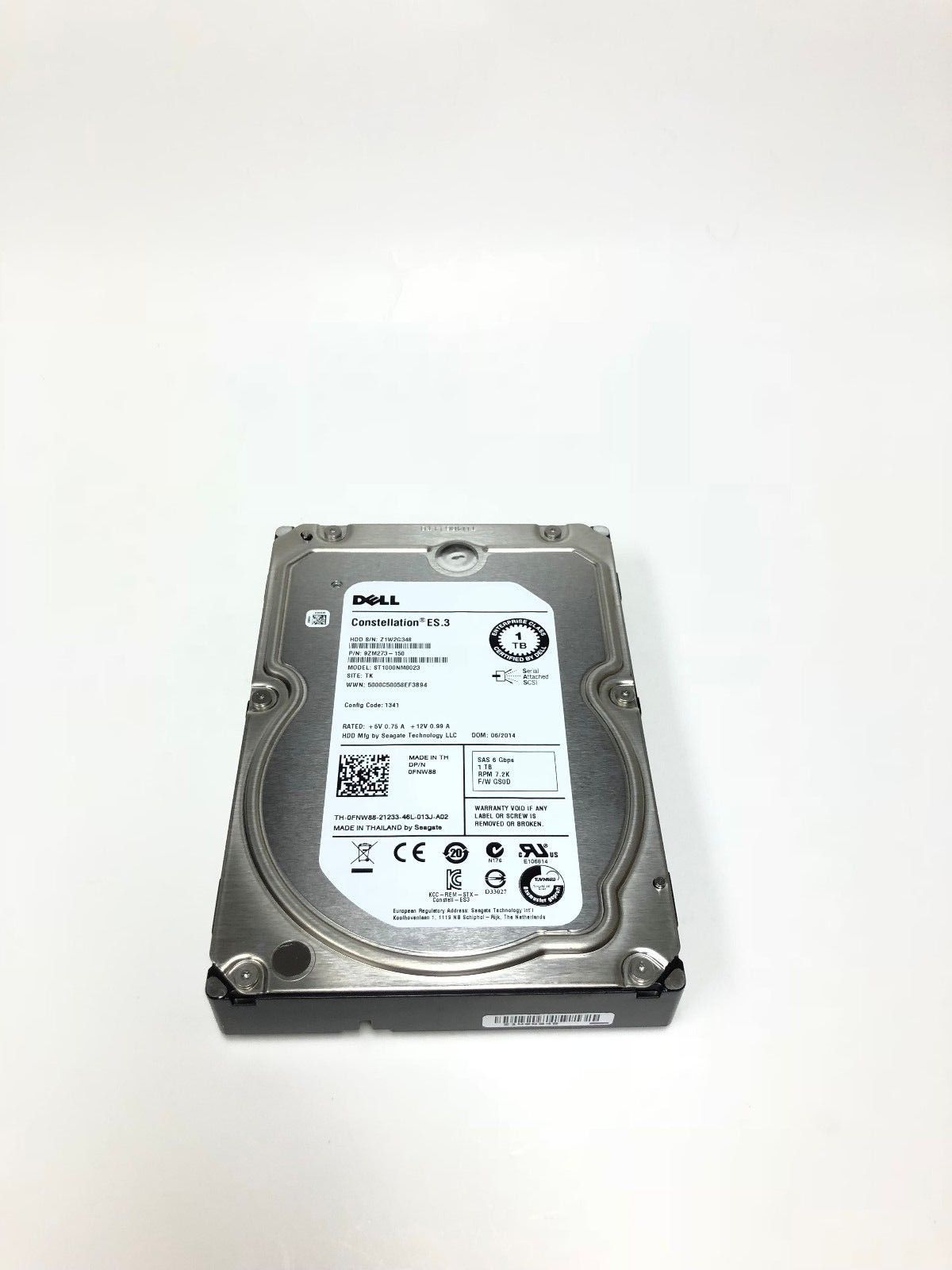 90日保証 再生品 FNW 88 DELL 1 TB 7 2 K SAS 3 5 HDD 6 Gbps 0