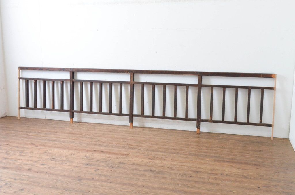 現状販売 手すり 和製アンティーク 昭和初期 お屋敷 手摺 柵 欄干 木製フェンス 1週間～発送 修理加工希望の方3ヶ月程で発送 R-065274