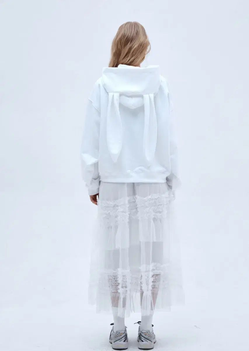 エトオソメ 白 BUNNY ウサミミ フードジップアップ