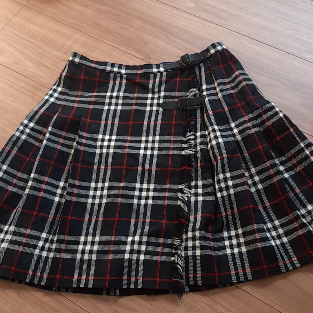 バーバリー ブルーレーベル 巻き スカート ブラック チェック M ラップ