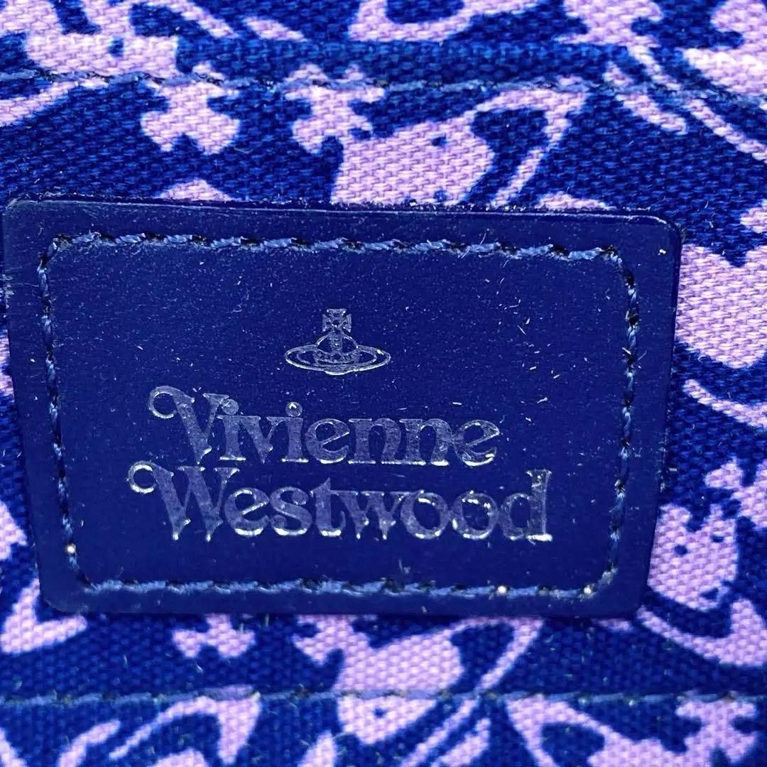  ヴィヴィアンウェストウッド ネイビー レザー ポーチ ジッパー付き シガーケース パスケース 定期入れ 小物