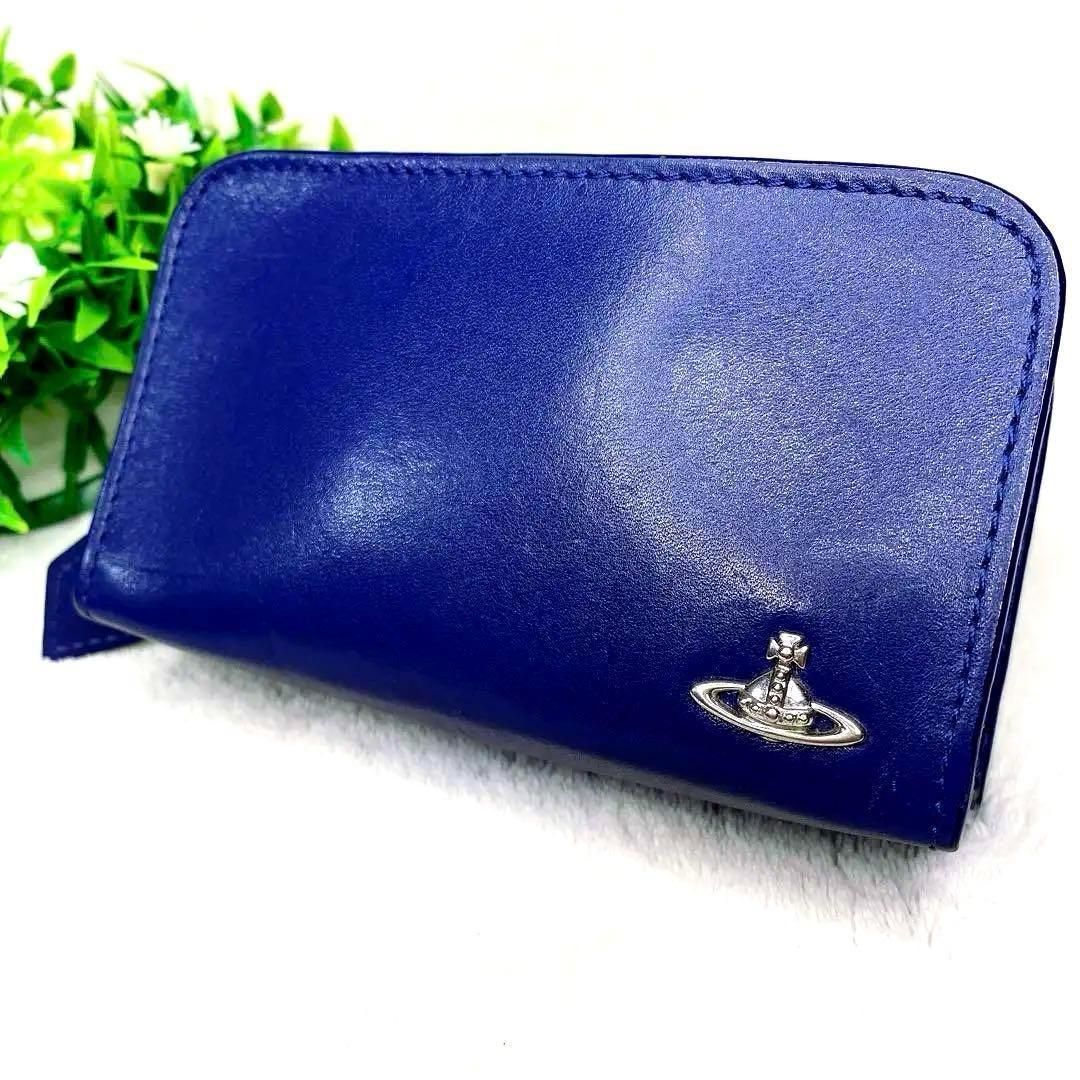 ヴィヴィアンウェストウッド ネイビー レザー ポーチ ジッパー付き シガーケース