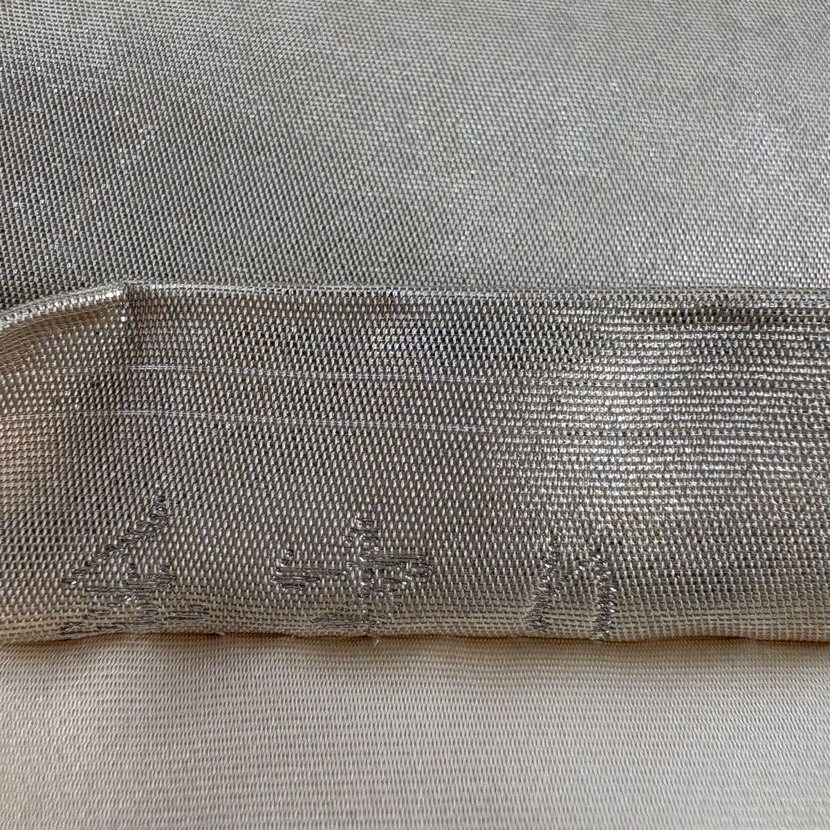 袋帯】【美品】【由水十久監修】【長嶋成織物】【落款】 瀞銀錦 城下町