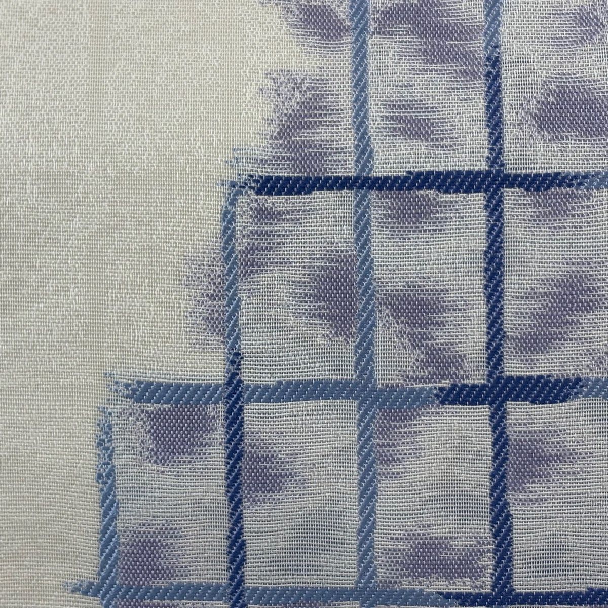 美品】 袋帯 名品 加納幸 落款 証紙 夏帯 格子 幾何学 クリーム お太鼓