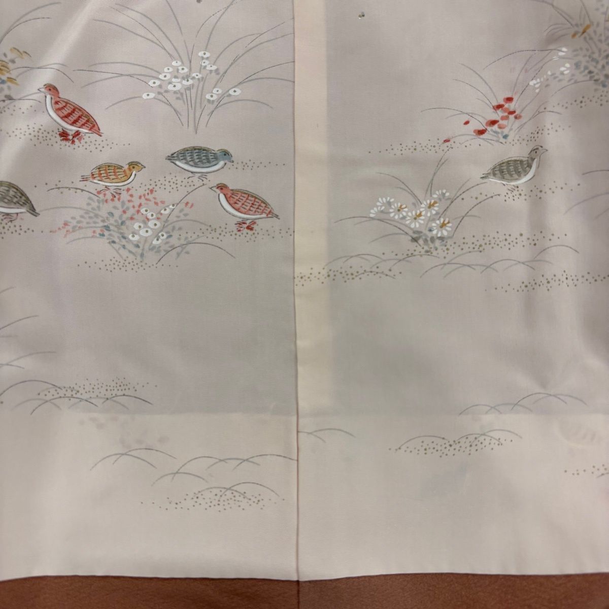  道行 身丈92 cm 裄丈67 M 和装コート 角衿 本郷大田子 落款 霞 ぼかし 茶色 正絹 秀品 羽織 着物 浴衣