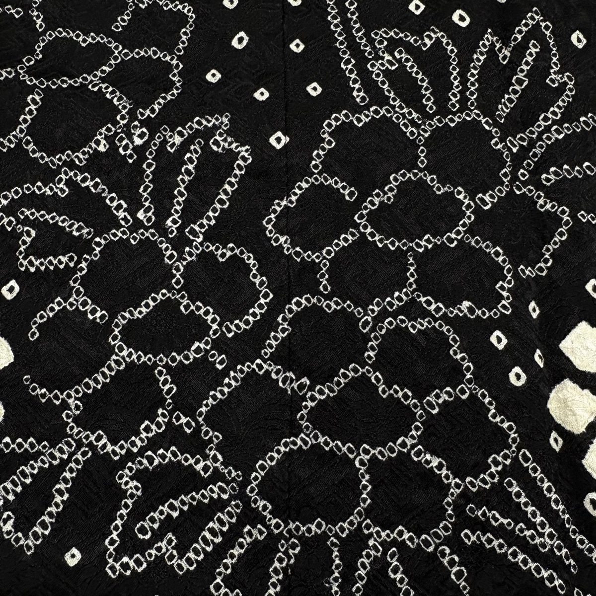  訪問着 身丈164 cm 裄丈67 M 袷 草花 竹 絞り 黒 正絹 秀品 訪問着 付け下げ 着物