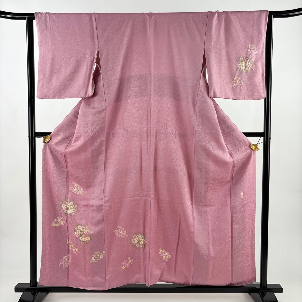 付下げ 身丈157cm 裄丈64cm 正絹 逸品 【中古】 美品 付下げ 身丈157.5cm 裄丈64cm M 袷 樹木 焦茶色 正絹 秀品 中古