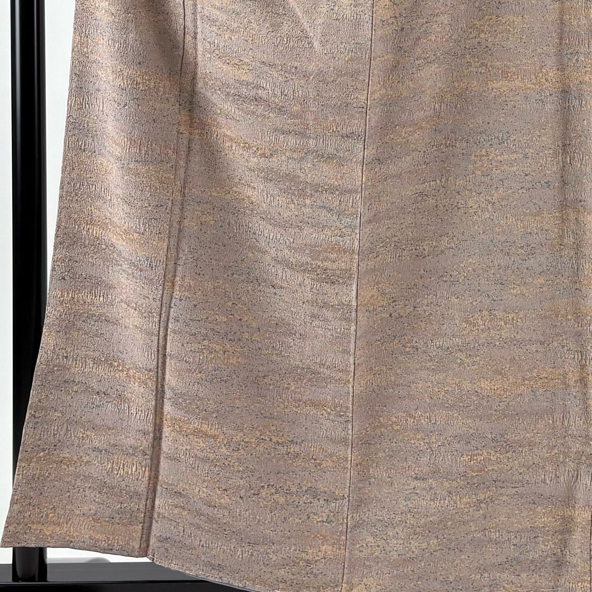 小紋 身丈158.5 cm 裄丈63 S 袷 陶彩染 幾何学模様 薄小豆 正絹 秀品