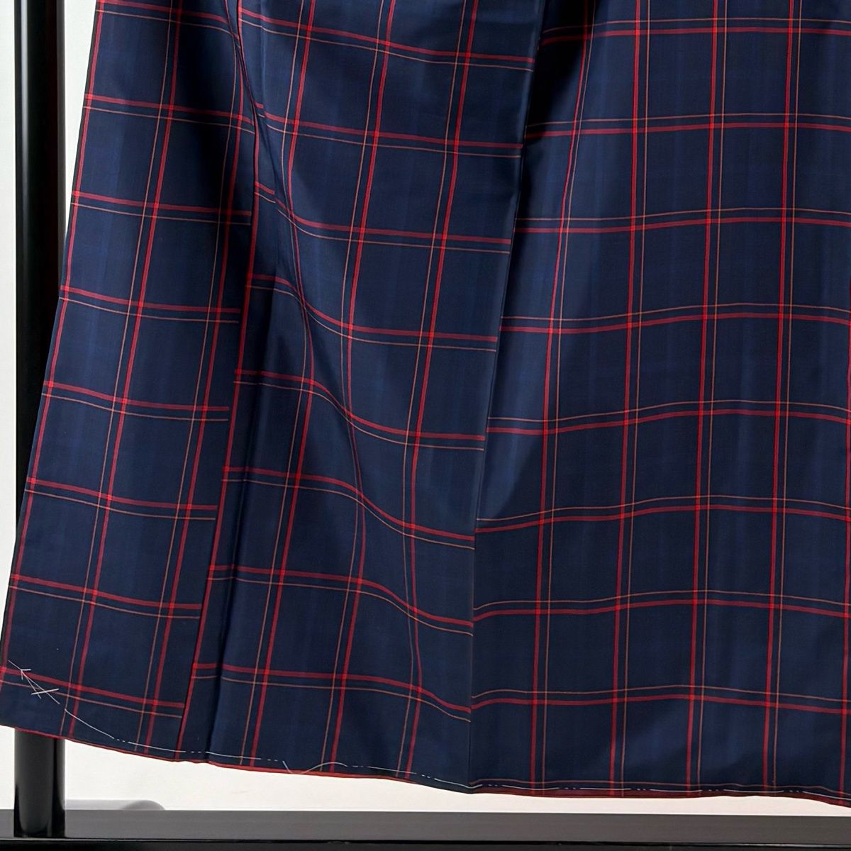 紬 身丈155.5 cm 裄丈62.5 S 袷 アンサンブル 証紙 格子 紺色 正絹 秀品
