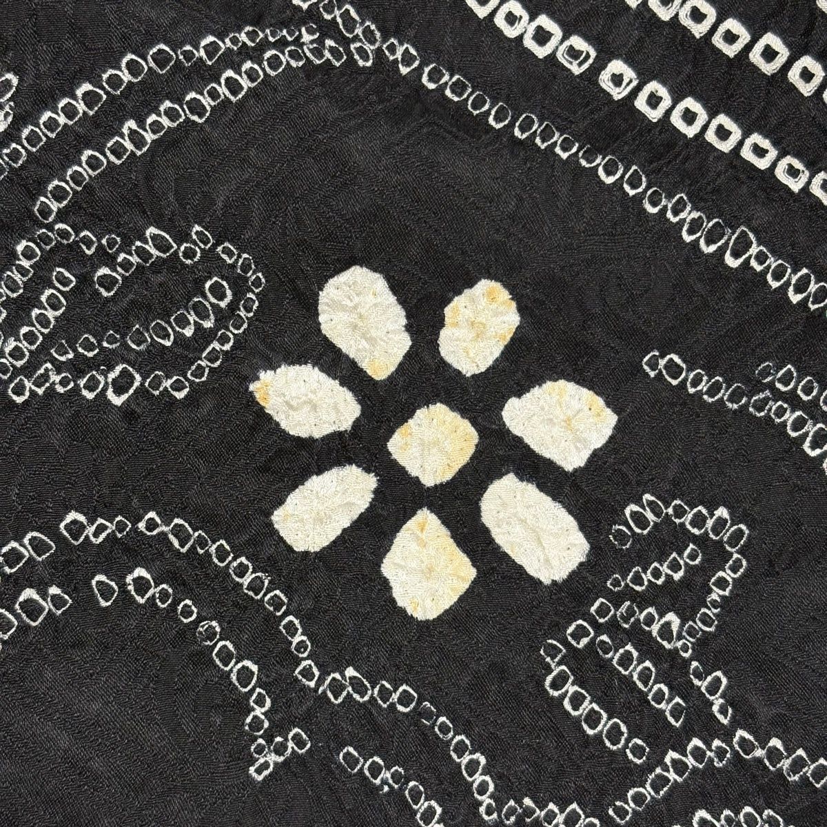  訪問着 身丈165 cm 裄丈64.5 M 袷 草花 亀甲 総絞り 黒 正絹 秀品 訪問着 付け下げ 着物