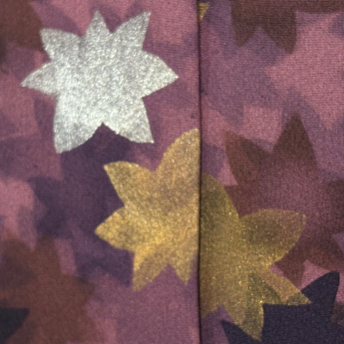  訪問着 身丈162 5 cm 裄丈67 L 袷 落款 楓 金銀彩 ぼかし 茶紫 正絹 秀品 訪問着 付け下げ 着物