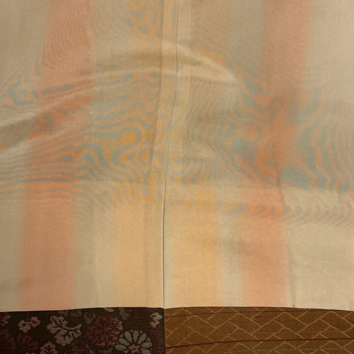  道中着 身丈96 cm 裄丈65 M 和装コート 菊 桐 茶色 正絹 秀品 羽織 着物 浴衣