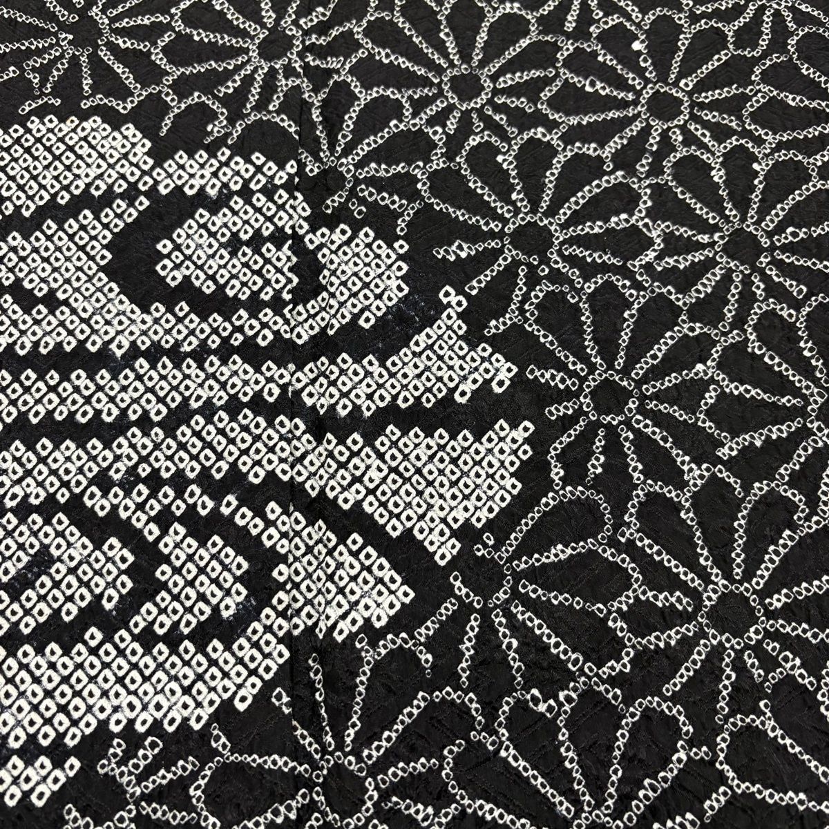  付下げ 身丈158 cm 裄丈64 5 M 袷 菊 流水 総絞り 黒 正絹 秀品 訪問着 付け下げ 着物