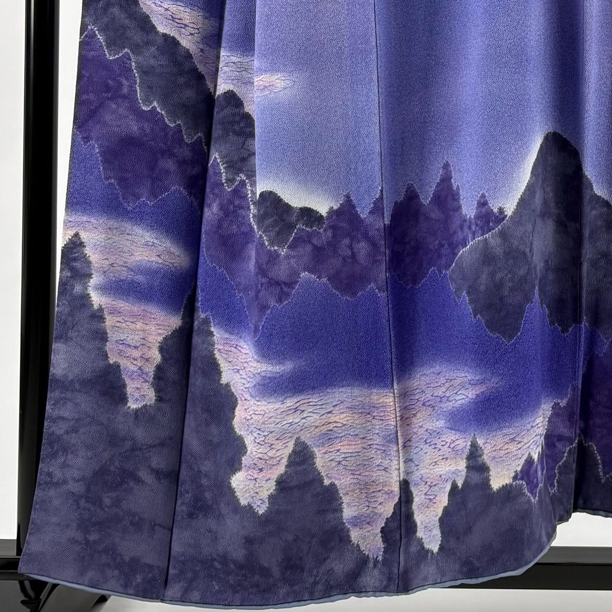 訪問着 身丈154.5 cm 裄丈69 L 袷 落款 山並み 霞 ぼかし 青紫 正絹 秀品
