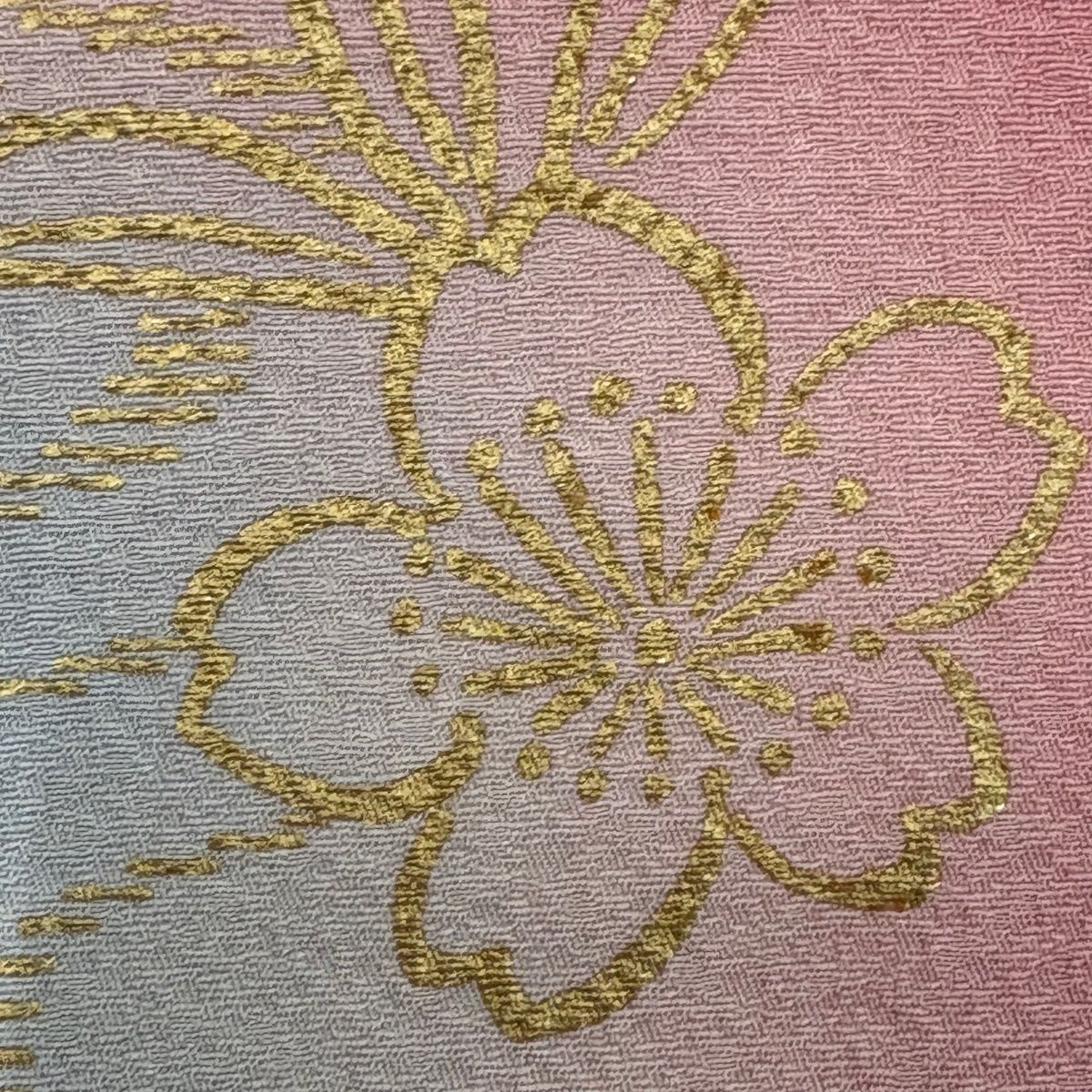  振袖 身丈159 cm 裄丈64.5 M 袷 蝶 流水 金銀彩 ぼかし 赤 正絹 秀品 振袖 着物