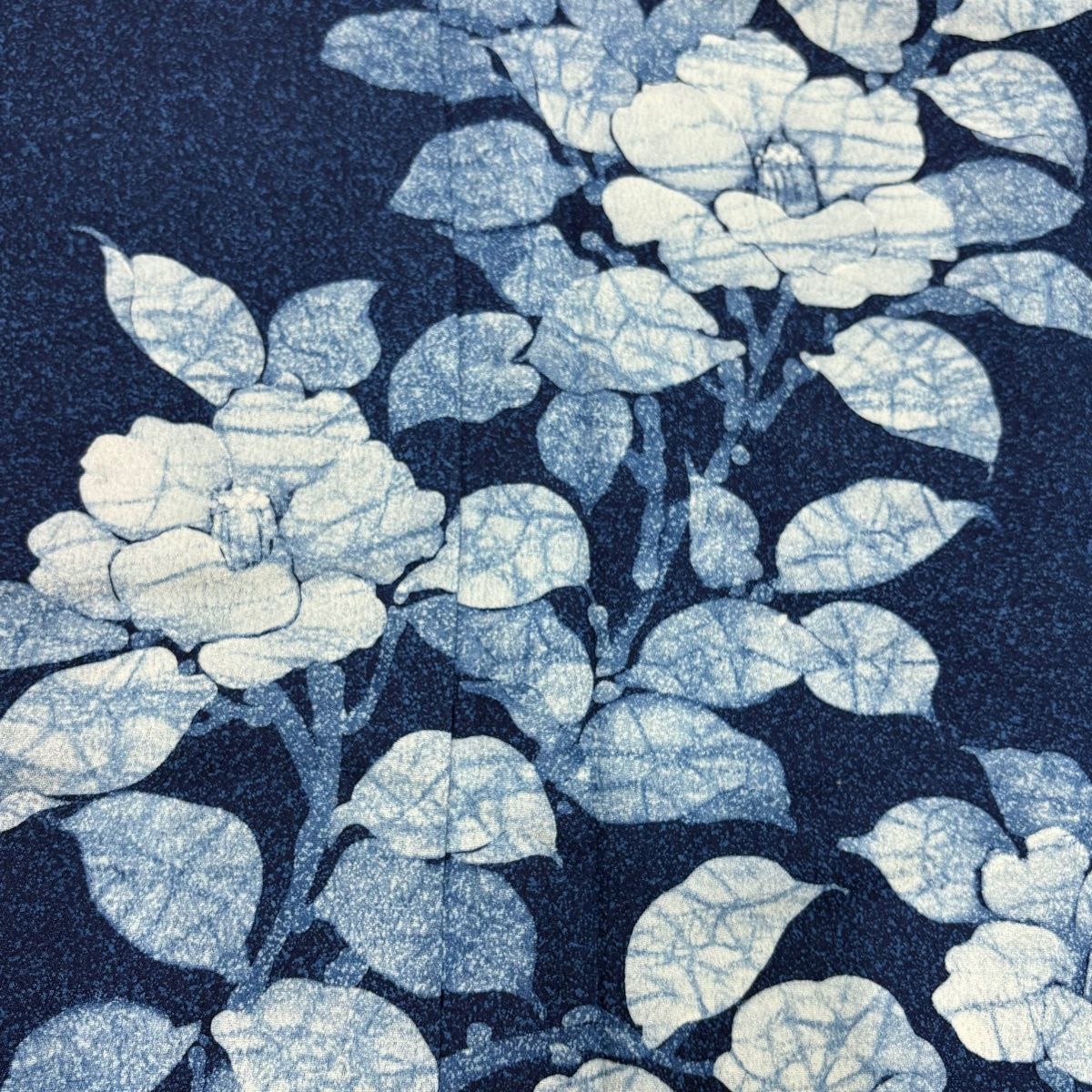  訪問着 身丈158 cm 裄丈65.5 M 袷 落款 椿 幾何学模様 紺色 正絹 秀品 訪問着 付け下げ 着物