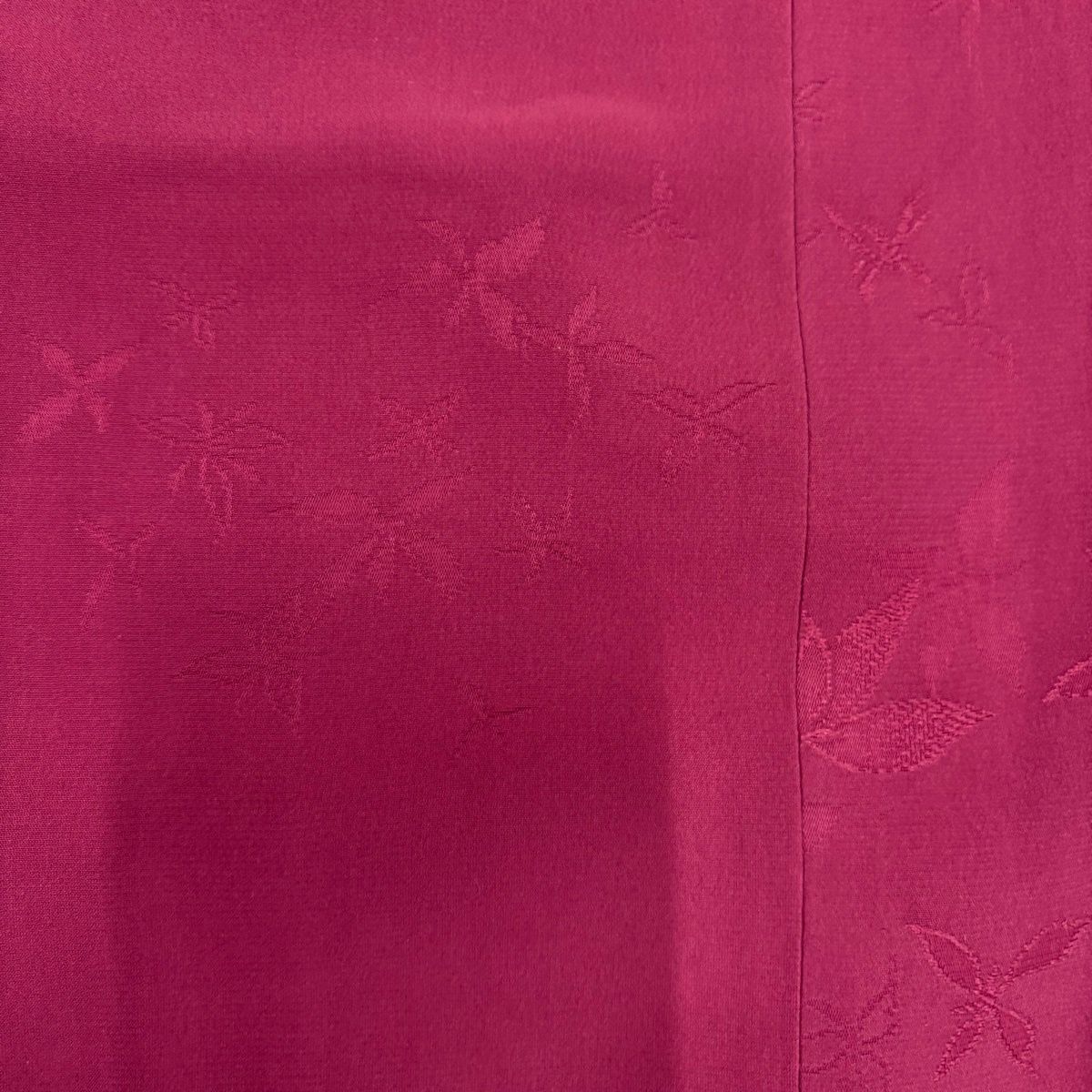  道行 身丈90 cm 裄丈66 5 M 和装コート 角衿 地紋 赤紫 正絹 秀品 羽織 着物 浴衣