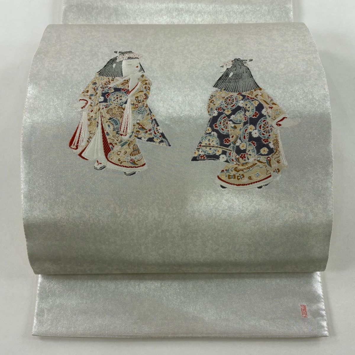 【作家 由水十久】有名作家の銀色袋帯　フォーマルなシーンに自信持って着て頂けます 作家 由水十久】有名作家の銀色袋帯フォーマルなシーンに自信持って着