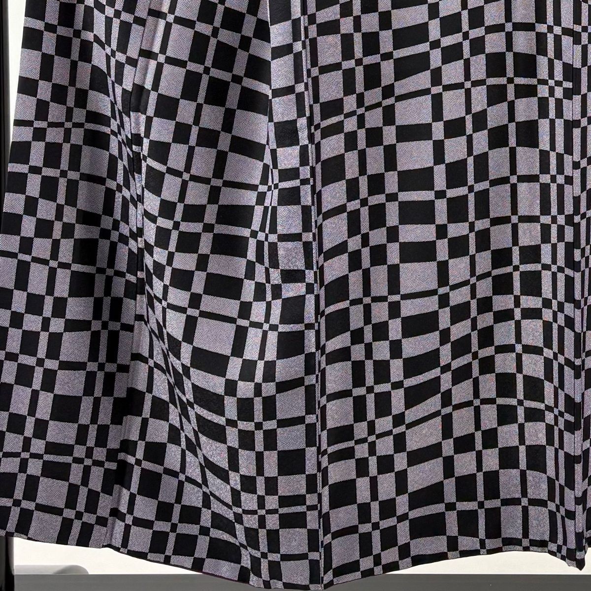 小紋 身丈153 cm 裄丈64.5 M 袷 変わり市松 鮫 紫 正絹