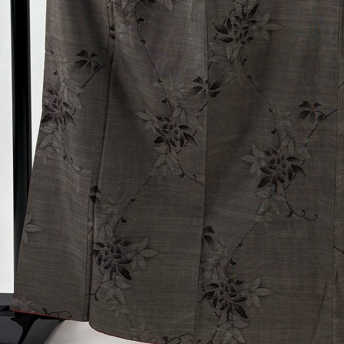 大島紬 身丈163.5 cm 裄丈63.5 S 袷 純泥染 証紙 焦茶色 正絹