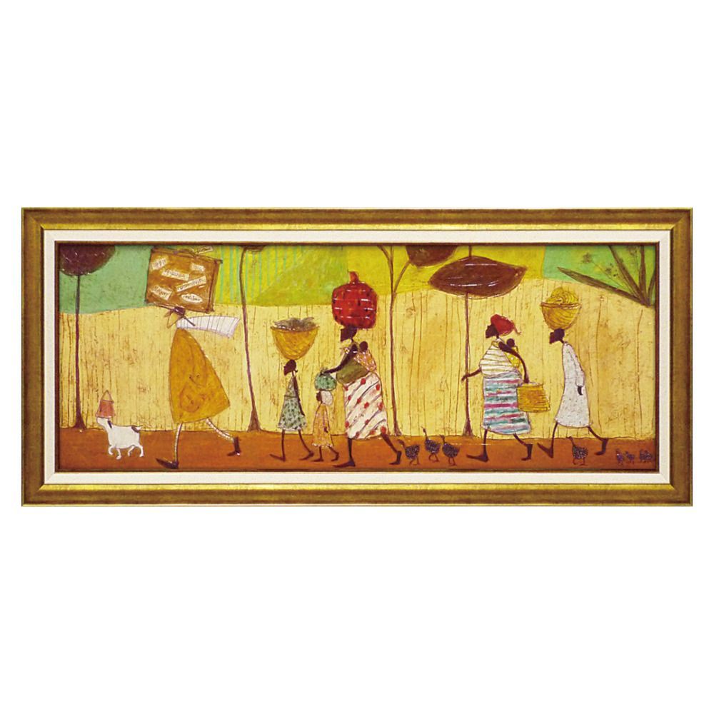 サムトフト「みんなでピクニック」金色フレーム ☆ みんなでピクニック ☆ SamToft サムトフト アートフレーム