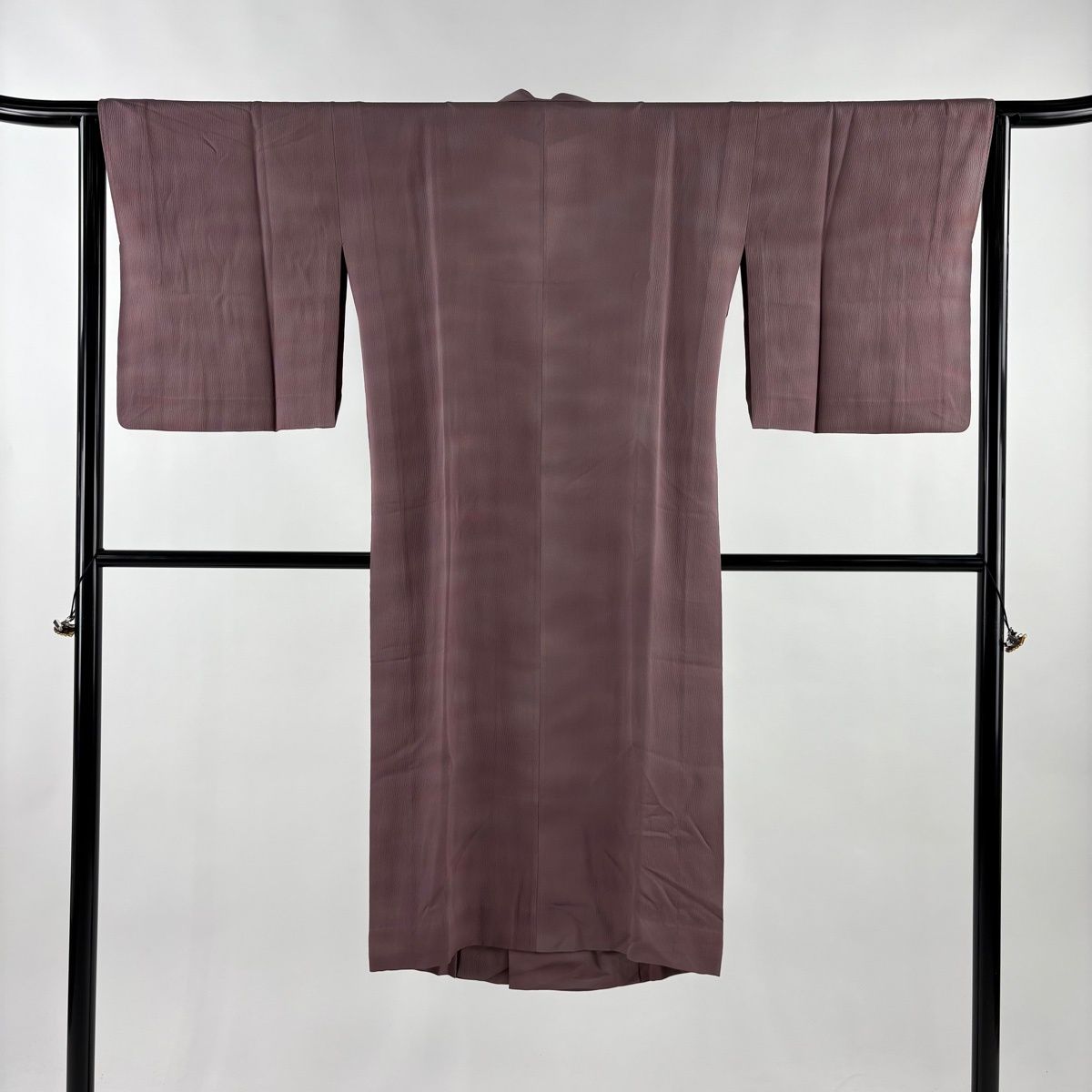 道中着 身丈124 cm 裄丈64 5 M 和装コート 着物衿 本郷大田子 落款 霞 ぼかし 灰紫 正絹