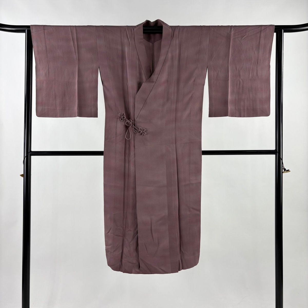  道中着 身丈124 cm 裄丈64.5 M 和装コート 着物衿 本郷大田子 落款 霞 ぼかし 灰紫 正絹 羽織 着物 浴衣