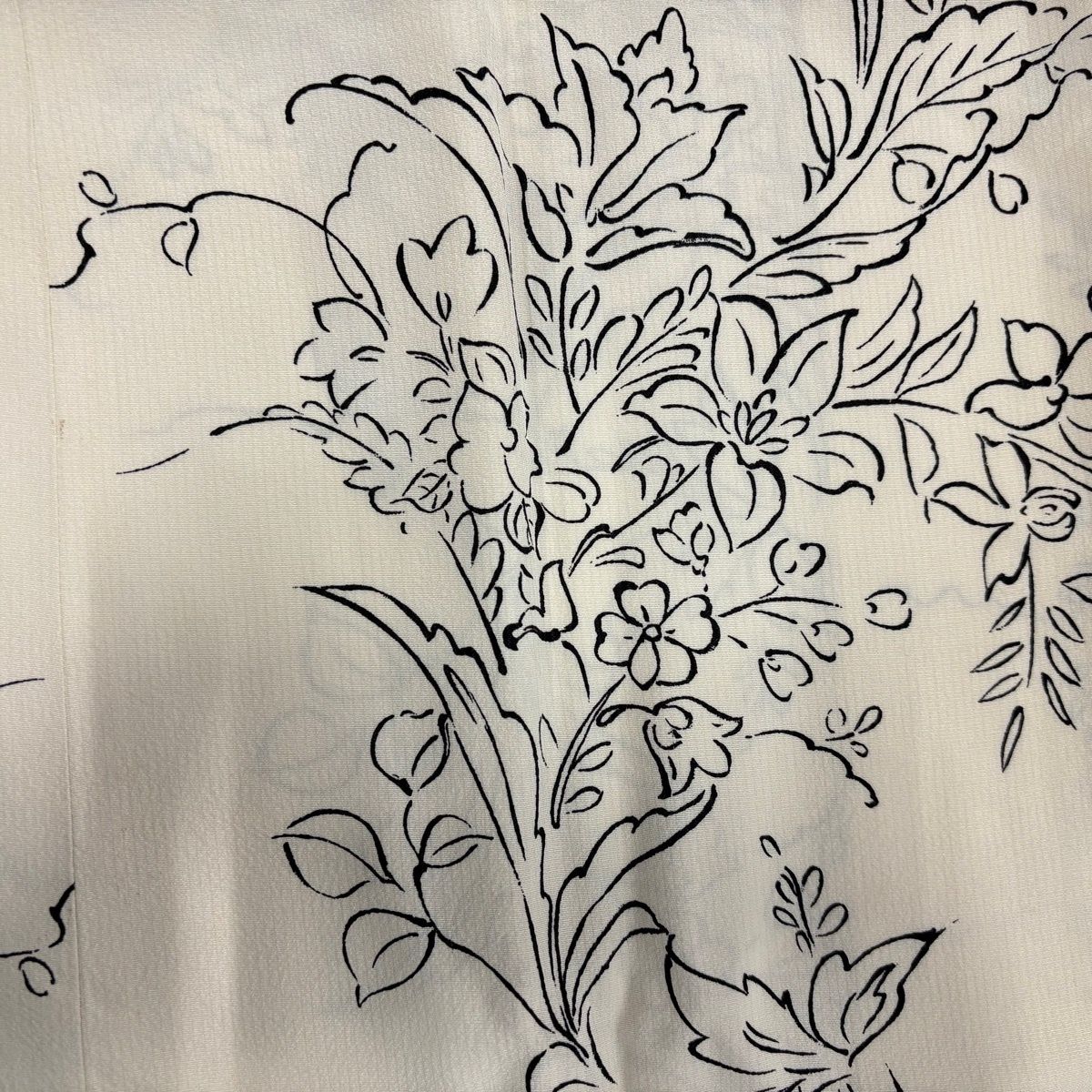  道中着 身丈104.5 cm 裄丈69 L 和装コート 草花 クリーム 正絹 羽織 着物 浴衣