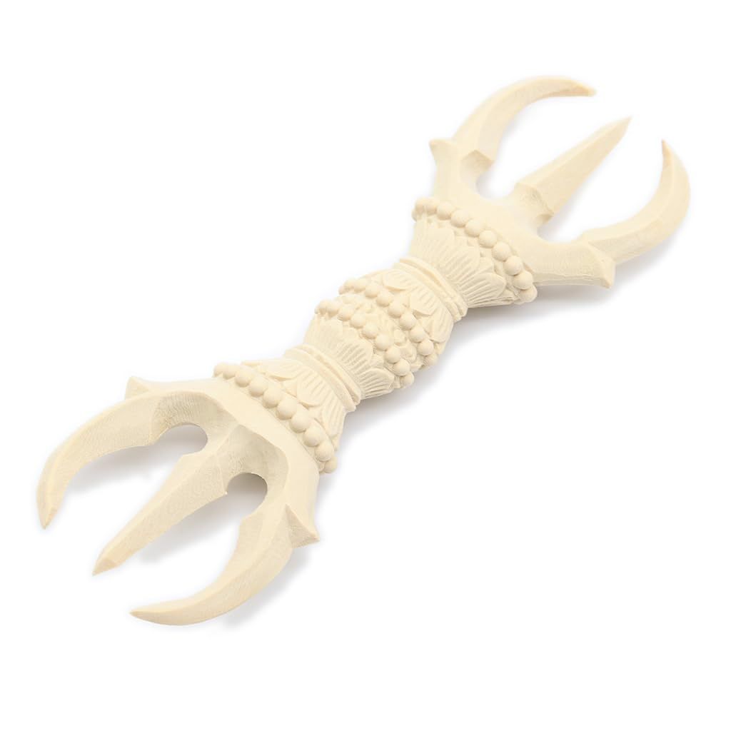 栗田こだわり仏像 法器 三鈷杵15 cm 桧木製木彫仏具 27941