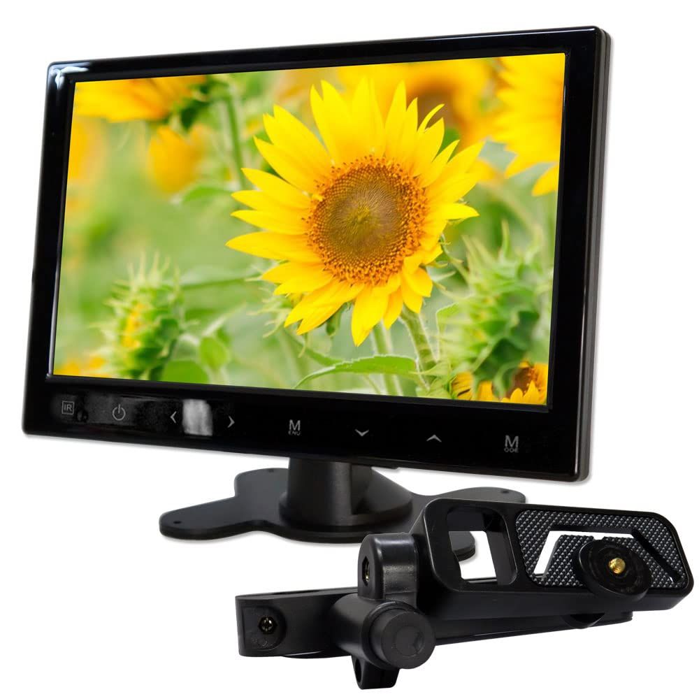 オンダッシュモニター 9インチ ヘッドレスト用ブラケット付属 HDMI スピーカー内蔵 車載用モニター シガー電源
